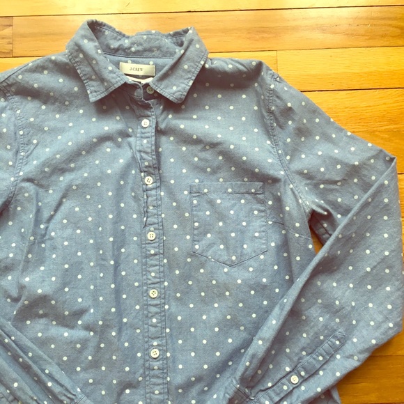 J. Crew chambray dot shirt - Picture 3 of 6